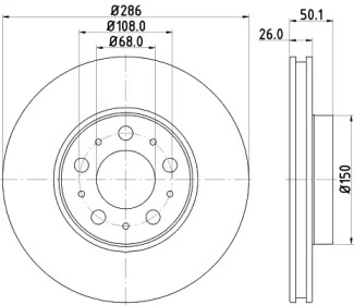 Тормозной диск (HELLA: 8DD 355 107-052)