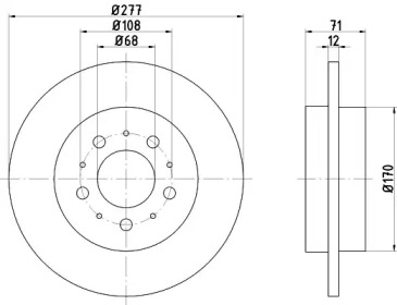 Тормозной диск (HELLA: 8DD 355 107-101)