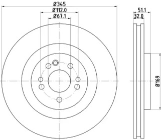 Тормозной диск (HELLA: 8DD 355 107-211)