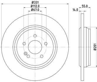 Тормозной диск (HELLA: 8DD 355 122-091)