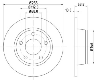 Тормозной диск (HELLA: 8DD 355 124-751)