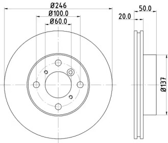 Тормозной диск (HELLA: 8DD 355 107-391)