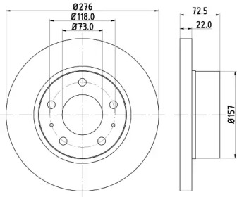 Тормозной диск (HELLA: 8DD 355 107-401)