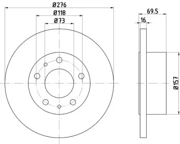 Тормозной диск (HELLA: 8DD 355 107-411)