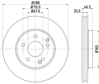 Тормозной диск (HELLA: 8DD 355 124-021)