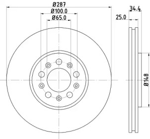 Тормозной диск (HELLA: 8DD 355 123-591)