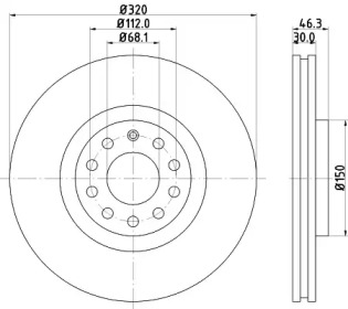 Тормозной диск (HELLA: 8DD 355 124-191)