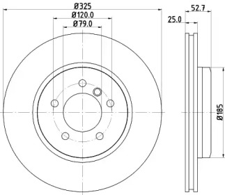 Тормозной диск (HELLA: 8DD 355 121-021)