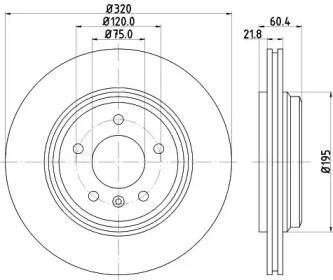 Тормозной диск (HELLA: 8DD 355 122-101)