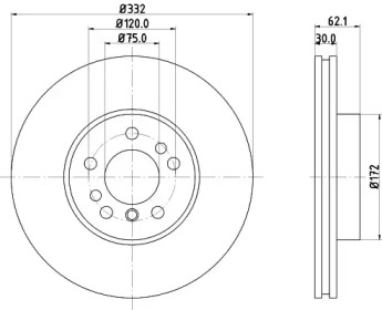 Тормозной диск (HELLA: 8DD 355 121-221)