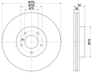 Тормозной диск (HELLA: 8DD 355 121-231)