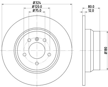 Тормозной диск (HELLA: 8DD 355 124-411)