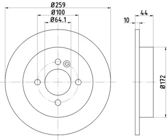 Тормозной диск (HELLA: 8DD 355 123-651)