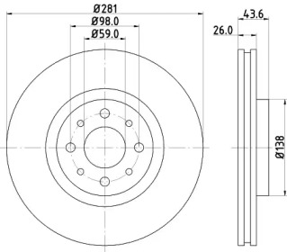 Тормозной диск (HELLA: 8DD 355 124-911)