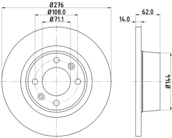 Тормозной диск (HELLA: 8DD 355 107-851)