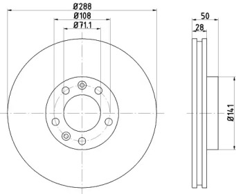 Тормозной диск (HELLA: 8DD 355 107-861)