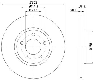 Тормозной диск (HELLA: 8DD 355 127-671)