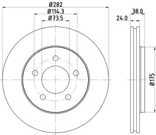 Тормозной диск (HELLA: 8DD 355 107-931)