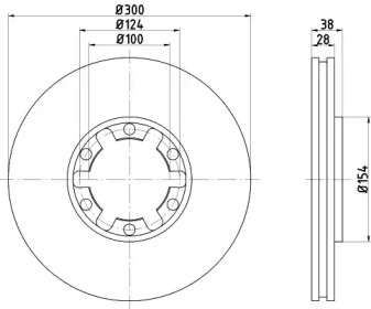 Тормозной диск (HELLA: 8DD 355 108-021)