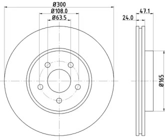 Тормозной диск (HELLA: 8DD 355 127-691)