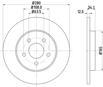 Тормозной диск (HELLA: 8DD 355 108-062)