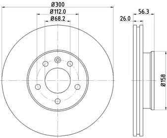 Тормозной диск (HELLA: 8DD 355 125-641)