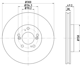 Тормозной диск (HELLA: 8DD 355 108-141)