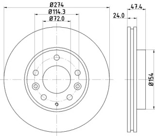 Тормозной диск (HELLA: 8DD 355 108-161)