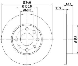 Тормозной диск (HELLA: 8DD 355 108-301)