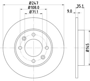 Тормозной диск (HELLA: 8DD 355 124-961)