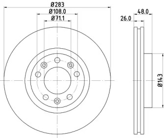 Тормозной диск (HELLA: 8DD 355 108-411)