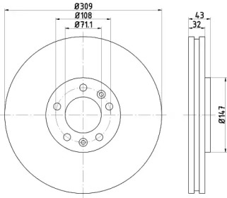 Тормозной диск (HELLA: 8DD 355 124-641)