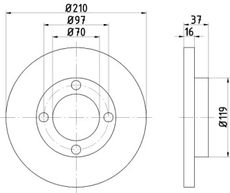 Тормозной диск (HELLA: 8DD 355 108-491)