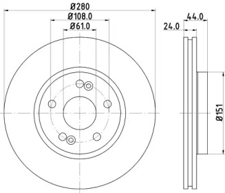 Тормозной диск (HELLA: 8DD 355 127-741)