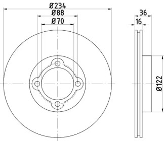 Тормозной диск (HELLA: 8DD 355 108-661)