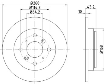 Тормозной диск (HELLA: 8DD 355 108-691)