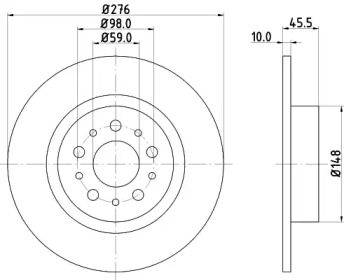 Тормозной диск (HELLA: 8DD 355 124-841)