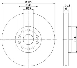 Тормозной диск (HELLA: 8DD 355 108-911)