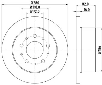 Тормозной диск (HELLA: 8DD 355 108-961)