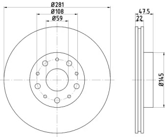 Тормозной диск (HELLA: 8DD 355 109-031)