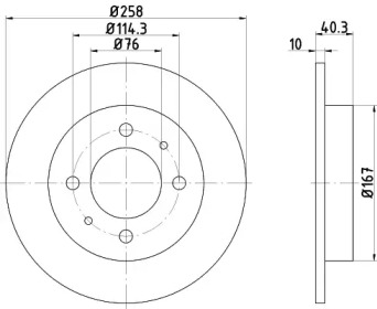 Тормозной диск (HELLA: 8DD 355 109-061)