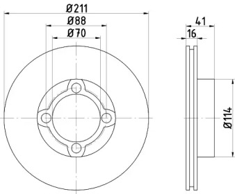 Тормозной диск (HELLA: 8DD 355 109-101)