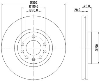 Тормозной диск (HELLA: 8DD 355 109-171)