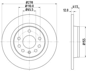 Тормозной диск (HELLA: 8DD 355 109-211)