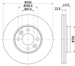 Тормозной диск (HELLA: 8DD 355 109-331)