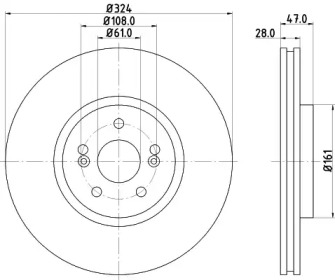 Тормозной диск (HELLA: 8DD 355 127-891)