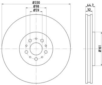 Тормозной диск (HELLA: 8DD 355 109-381)