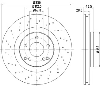 Тормозной диск (HELLA: 8DD 355 124-421)