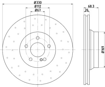 Тормозной диск (HELLA: 8DD 355 121-681)