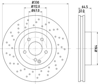 Тормозной диск (HELLA: 8DD 355 127-951)